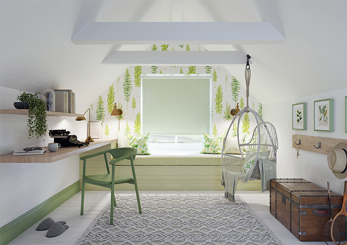 Diamond Tile, Springwood Green - Twist&Fit Roller Blind - Image 8